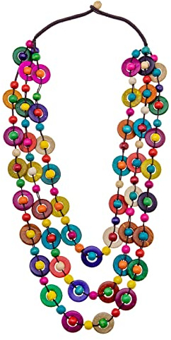 EMSea Collier Pendentif Perlé Antique Bohème Vintage avec cadeau de Charmes de Coquille de Noix de coco pour dames et filles pour Plages de Vacances Hawaii