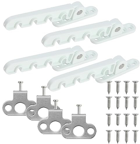 4er Set Fensterriegel, Fensterstopper Metall, Fenster Regler, Fenster Kipp Regler, Fensterfeststeller für Kippfenster, mit Schrauben, Fensterriegel zum Einstellen der Fensteröffnung