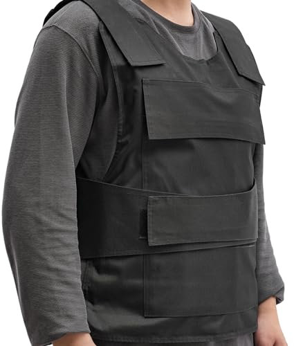 Begoniape Chaleco táctico ajustable al aire libre chaleco con bolsa de almacenamiento guantes hombres/mujeres chaleco punzón y protección contra cortes para juegos de caza al aire libre camping,