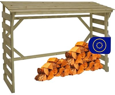 FournierWerk - Mülltonnenverkleidung Aussen Holz Made in Europe (FSC), Kaminholzregal, Brennholzregal Außen, Holzunterstand, holzlager