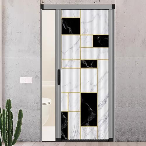 Modern Customizable Interior Folding Accordion Door Magnetic Room Divider for Garage Staircase Basement Kitchen Space-Saving Solution Stylish Design.