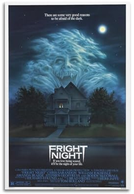 ASHEUQWE Póster estético de la noche del miedo de la película, lienzo vintage, pintura decorativa para sala de estar, dormitorio, decoración de 20 x 30 cm, estilo sin marco