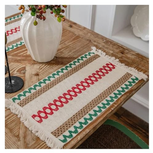 Placemats Cotton Linen Placemats For Dinner Table Macrame Modern Accessory Kitchens Underplate Party Wedding Table Decor Place Mats Set(15)