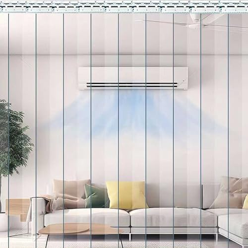 Cortina de fleje de PVC,Cortinas Lama PVC Transparente Láminas Industrial,con Accesorios,Resistente a la Intemperie,Resistente al Polvo,para Congelador Depósito Puertas