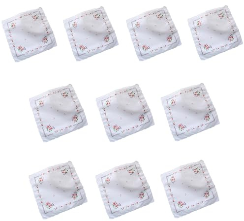 Nucelit 10 st kvinnor blommor näsdukar ficka näsdukar duk bandana bröllopsfest för flicka fyrkantig näsduk