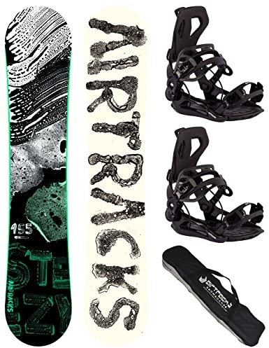 AIRTRACKS Snowboard Set - Tabla STEEZY Wide 145 - Fijaciones Master M - SB Bag