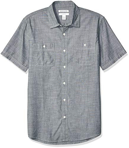 Amazon Essentials Men's Regular-Fit Short-Sleeve Poplin Shirt