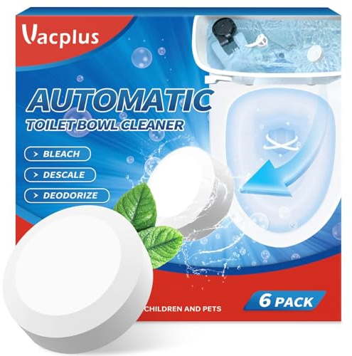Vacplus Toilet Bowl Cleaners - 6 PACK, Household Toilet Cleaner, Automatic Toilet Bowl Cleaners with Bleach, Sustained-Release Toilet Tank Cleaners for Deodorizing and Descaling, 1.76 Ounces Each