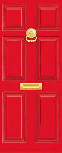 A.Monamour Adesivo Porta Autoadesiva 3D Porta D'Ingresso Rossa Vintage Vinile PVC Adesivi per Porte Interne Pellicola Adesiva Poster Sticker Murale Parete Carta da Parati