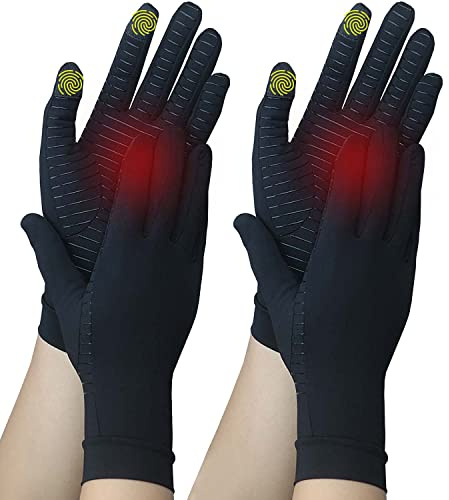 SHIFANQI 2 Paar Vollfinger-Kompressionshandschuhe mit Touchscreen. Linderung bei Handschmerzen, Karpaltunnelsyndrom, Rheumatoid, Entzündungen, Sehnenscheidenentzündung, Fahren, Tippen (XL)