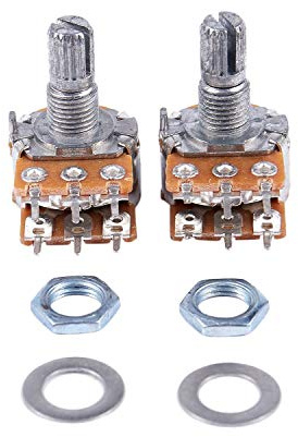 2 pezzi B50K 50K Ohm, 6 morsetti conici doppi rotanti, potenziometri lineari