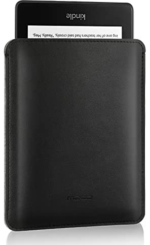 Moko Slim Sleeve Compatible with 6.8 Kindle Paperwhite 2021/7 Kindle Colorsoft Signature Edition 2024, Anti-Scratch PU Leather Case Cover Soft Felt Lining Protective Insert Carrying Pouch, Black