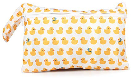 LUMoony Nasstaschen Windeltasche 15 * 22.5cm Tragbare Windeltasche Wetbag Wasserdicht mit Reißverschluss Wiederverwendbar Stoffwindeln Wasserdichter Beutel Hohe Kapazität Windeltasche Für Unterwegs