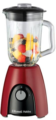Russell Hobbs Standmixer [Smoothie Maker] Mixer (Blender, 1,5L Glasbehälter, 2 Stufen und Pulse-Funktion, BPA-frei, Edelstahlmesser, 850 Watt Hochstleistung) Desire Rot 27120-56