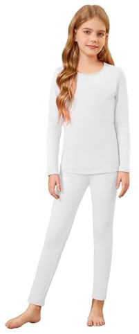 Arshiner sous-Vêtements Thermiques pour Filles Haut Et Leggings Thermiques à Manches Longues Enfants Chauds Et Respirants Fonctionnels sous-Vêtements De Ski Ensemble Pyjama d'hiver 5-12 Ans