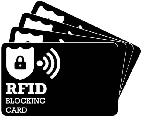 Henyall 4Pack RFID Blocking Card,Credit Card Protector,Ultra Thin Anti-Theft Credit Card Blocker,RFID Identity Card Protector-Black 8.5cm*5.4cm for Credit, Wallet,Identity Document and Passport