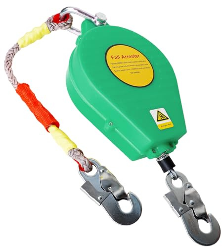 Aocay Arnes Linea de Vida Retractil Tejado 3-20m, 150 kg(Verde,7m)