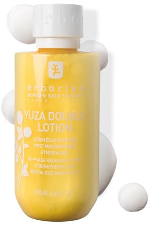 Erborian Yuza Double Lotion - Feuchtigkeitscreme für das Gesicht - Koreanische Gesichtspflege mit Yuza-Extrakt für einen strahlenden Teint - Glättet und versorgt die Haut mit Feuchtigkeit - 190 ml