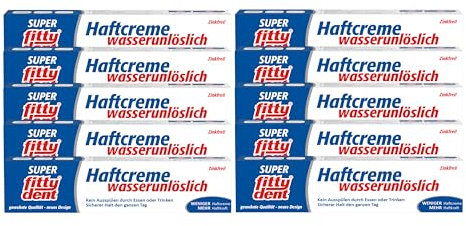 10x FITTYDENT super Haftcreme 40 g PZN 2171042 Wasserunlöslich, Zinkfrei