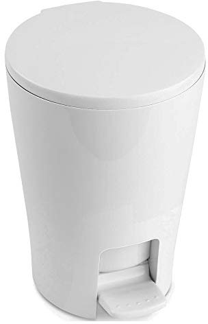 Cestino da Bagno - Pattumiera Gettacarte 5 Litri, 28.2 x 21 x 19 cm, Bianco