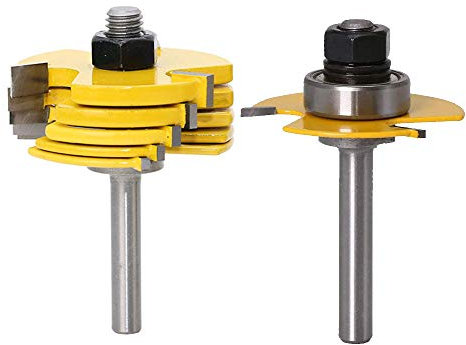 Gasea 6pcs 1/4-Inch Shank Slot Cutters Adjustable 3 Wing Router Bit Set for Woodworking Tool, 1/4, 3/16, 5/32, 1/8, 3/32, 1/16