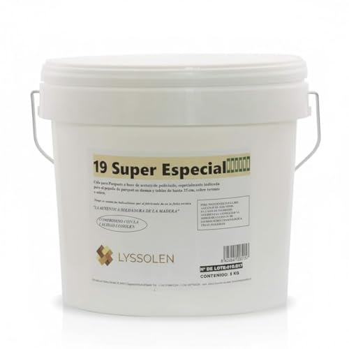 LYSSOLEN - Cola Parquet Super Especial 12kg - Adhesivo Profesional de Alta Adherencia para Suelos de Madera Maciza y Laminados - Pegamento Extra Fuerte para Instalación y Fijación de Tarimas