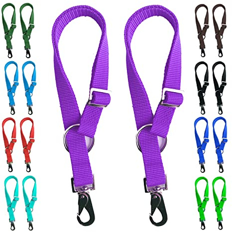 Majestic Ally Pack of 2 Horse Water Bucket Strap Hangers - Adjustable 18” to 30” length – Practical and Easy Design for Indoor or Outdoor Use (Purple)
