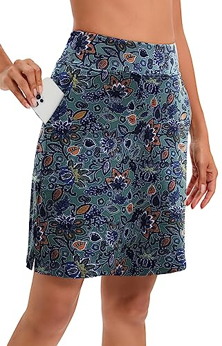 Timuspo Jupe de Tennis athlétique pour Femme avec Short intérieur - Jupe de Tennis athlétique à Taille Haute avec Pantalon en Dessous - Parfait pour Le Sport, l'entraînement de randonnée