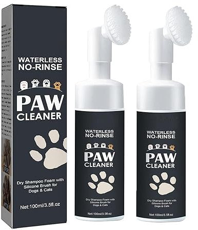 Hekasvm Pfotenreiniger Für Haustiere, Pfotenpflege Für Hunde Und Katzen, Natürlicher Hundepfoten Reiniger Mit Silikonbürste, Schäumender Pfotenreiniger Ohne Spülung (2 Stück)