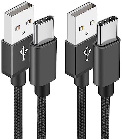 Aioneus Cable USB C [2M+1M/Lot de 2] Câble USB C Charge Rapide 3A Fil Chargeur Type C Tressé Cable USB vers USB C pour Samsung Galaxy S21 S22 S23 S24 S8 A21s A34 A53 iPhone 15 16,Google Pixel,Xiaomi