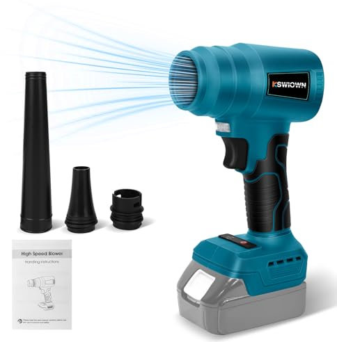 Akku Staubgebläse für Makita 18V, 85000RPM Tragbarer Bürstenloser, Turbo Betriebener Strahlgebläse mit 2 Düsen (Keine Batterie), Druckluftspray für Reinigung von PC, Tastatur und Auto
