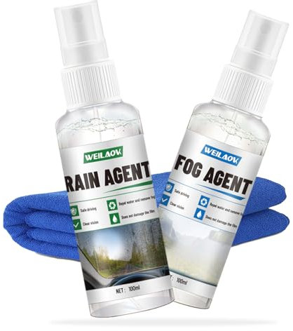 WEILAOK Scheibenversiegelung Auto, Antibeschlagspray Auto, Scheibenversiegelung, Autoglas Antibeschlag Regenschutzmittel für Autoglas zum Schutz vor Regen und Nebel,100 ml, 2 Stück