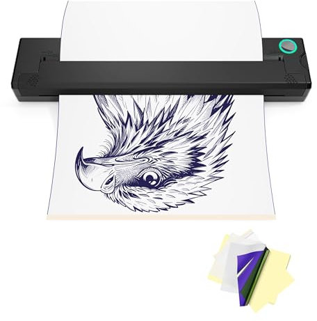 PeriPage P90 Tattoo Stencil Printer, Portable Wireless Thermal Printer Kit with Stencil Paper, Compatible with Android, iOS, Windows & MacOS, Ideal for Professional Tattoo Artists & Beginners