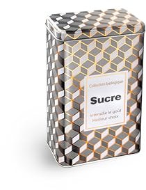 IBILI - Bote para Azúcar Quadro, Metalico, 9,6 x 6 x 16 cms