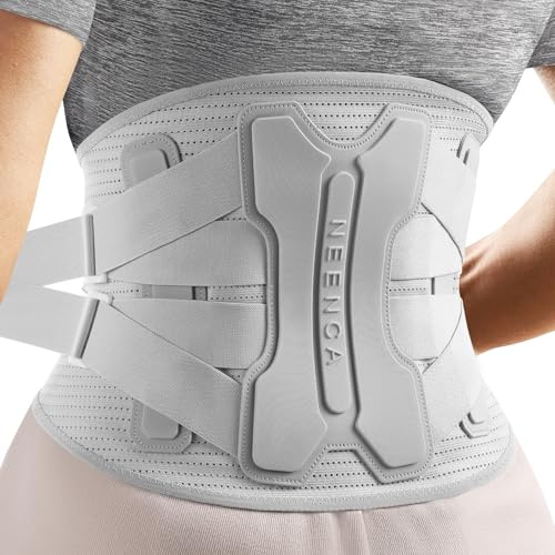 NEENCA Ceinture lombaire pour soulager les douleurs lombaires avec système de soutien bionique, ceinture de soutien lombaire pour femmes et hommes avec coussin lombaire, tissu tricoté 3D