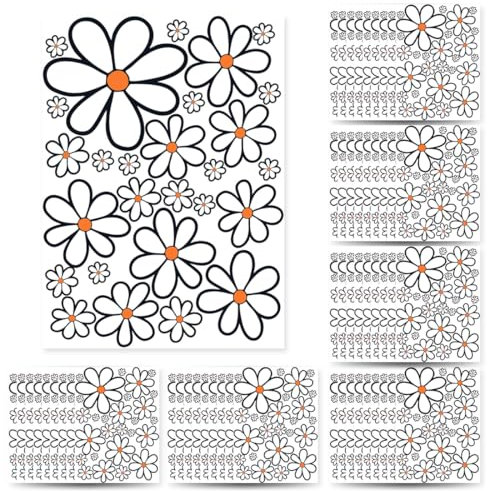 KEQAR 54 pezzi adesivo per auto, adesivo fiore margherita, adesivo per auto moto