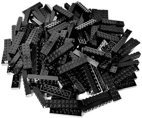 Lego - Mattoncini da costruzione, 2 x 8, colore nero (3007), 25 pezzi, pietre classiche per costruire ed espandere