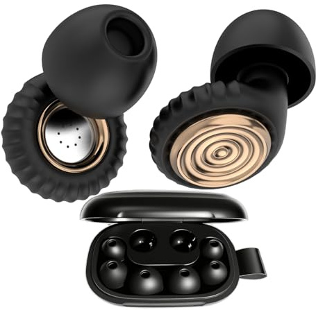 COEHSFY Tappi per le orecchie con riduzione del rumore di 30 dB e protezione dell'udito flessibile per dormire, concerti focalizzati, include 8 punte in silicone (XS/S/M/L) con custodia.