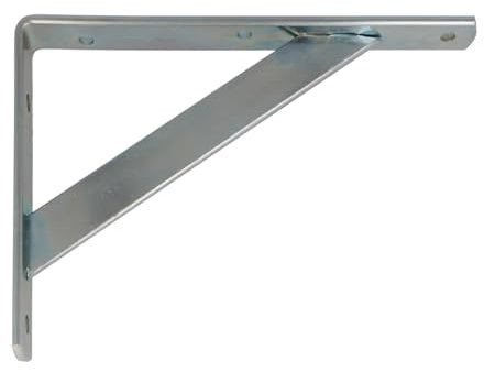 Amig - Regalwinkel Edelstahl | Metallwinkel für Regale | Regalhalterung | Farbe Verzinkt | Maße: 400 x 275 mm | Empfohlenes max. Gewicht: 250 kg