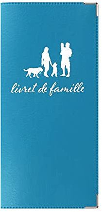 DCT Porte-documents pour livret de famille Bleu pétrole, Classique, A4, 21,80 cm x 10,50 cm, Simili cuir, Métal, Fabriqué en France
