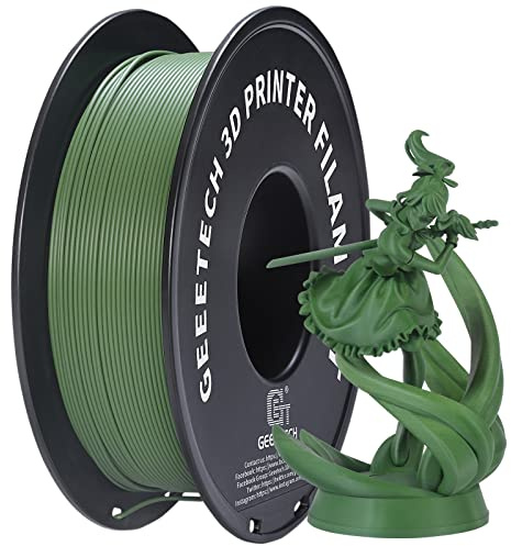 GEEETECH Matte PLA Filament, 3D-Drucker PLA Filament 1 kg Spule, Genauigkeit +/- 0,03 mm, olivgrün