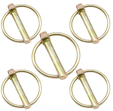 CEEYSEE 5Stück Klappsplinte 8 mm x 45 mm Klappstecker Klappsplinten für Anhänger, Lastwagen, Traktoren, Kippern, Bauernhof, Rasenmäher (O8 mm x 45 mm)