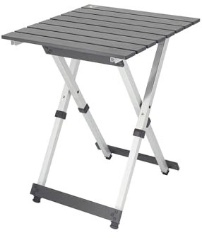 CAMPWERK Alu Camping Beistelltisch, Campingtisch, Klapptisch, Gartentisch, Camping Möbel, Faltbar & Tragbar, Leichtes Aluminiumgestell, 50 x 45 cm