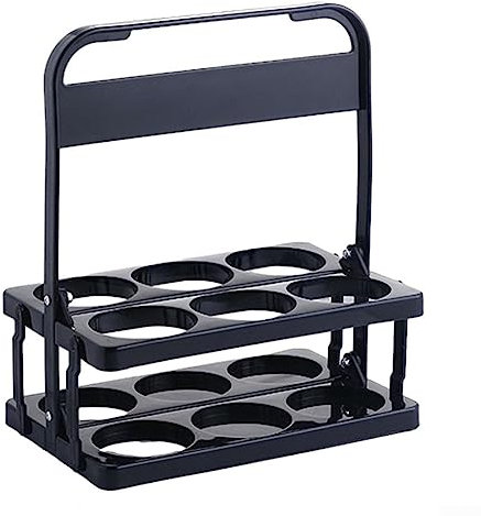 Portable Beer Bottle Holder Basket, Foldable Beer Rack Reusable 6 Pack Beer Bottle Carrier Basket Bottle Holder （Black）