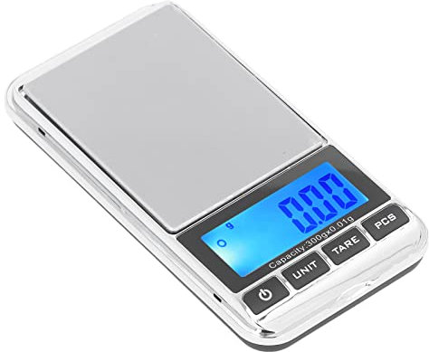 Digital fickvåg, våg, högprecisionsvåg med 0,01 G, elektronisk minigramvägningskvåg, livsmedelsvåg, smyckeädelstensvåg, köksvåg (500 g/0,01 g)