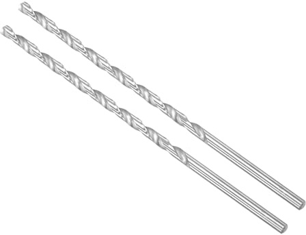 CoCud Punte da Trapano Elicoidali Extra Lunghe in Acciaio ad Alta Velocità, Diametro 6mm Lunghezza 250mm Punta Trapano Dritta Twist Jobber per Metallo Legno Plastica Alluminio 2pz