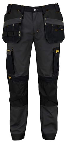 Dewalt Albany Trousers Pantalon d'utilité Professionnelle, Gris/Noir, 32W x 29L Homme