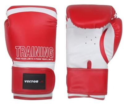 Vector X Gants de Boxe d'entraînement | Couleur : Rouge | Taille : 10 onces | pour Hommes et garçons | Matériau : PU | Idéal pour la Boxe, Le MMA, Le Muay Thai et l'entraînement de Sac Lourd