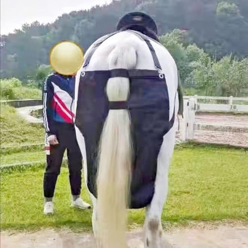 CMYUN Reusable Pony Draft Horse Manure Bag/Lightweight Horse Poop Bags, Saddle Equine Manure Bag for Miniature Horse, Horse Diaper Catch Poop Storage Bag(Large)