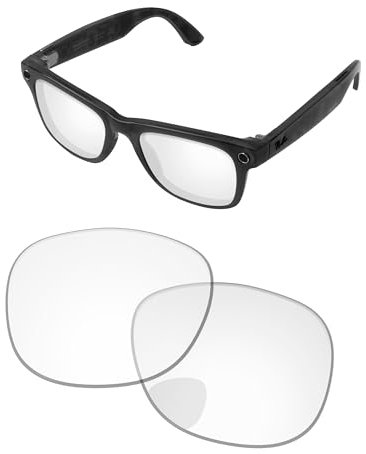 PapaViva Lentes de repuesto compatibles con gafas de sol Ray-Ban Meta RW4008 de 53 mm, Transparente HD, RW4008 53mm